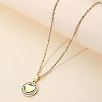 Ig Style Simple Style Love Heart Shape Lock Stainless Steel Plating Inlay Zircon Pendant Necklace sku image 5