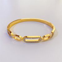 Simple Small Titanium Steel New Bracelet Plated 18k Gold Diamond Zircon sku image 1