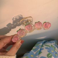 Transparent Pink Peach Clip Spring New Sweet Hairpin Hair Accessories sku image 1