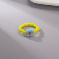 Fashion Handmade Beads Flower Ring Color Woven Small Flower sku image 3