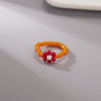 Fashion Handmade Beads Flower Ring Color Woven Small Flower sku image 4
