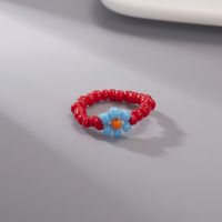 Fashion Handmade Beads Flower Ring Color Woven Small Flower sku image 5