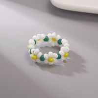 Fashion Handmade Beads Flower Ring Color Woven Small Flower sku image 6