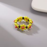 Fashion Handmade Beads Flower Ring Color Woven Small Flower sku image 8