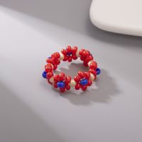 Fashion Handmade Beads Flower Ring Color Woven Small Flower sku image 10