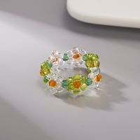 Fashion Handmade Beads Flower Ring Color Woven Small Flower sku image 11