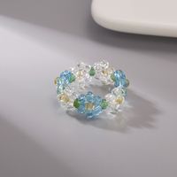 Fashion Handmade Beads Flower Ring Color Woven Small Flower sku image 12