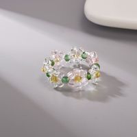 Fashion Handmade Beads Flower Ring Color Woven Small Flower sku image 13