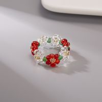 Fashion Handmade Beads Flower Ring Color Woven Small Flower sku image 14
