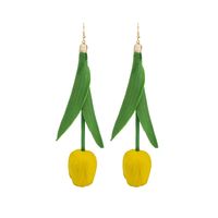 Fashion Long Tulip Flower Pendant Earrings sku image 1