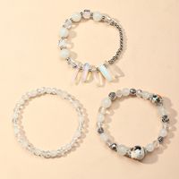 Fashion Gray Crack Stone Beads Mixed Color Geometric Crystal Bracelet sku image 1