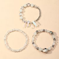 Pulsera De Cristal Geométrico De Color Mezclado Con Cuentas De Piedra De Crack Gris A La Moda sku image 1