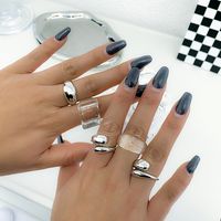 Irregular Opening Adjustable Ring Set Transparent Acrylic Simple Joint Alloy Ring sku image 1