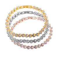 Fashion Sparkling Full Diamond Rhinestone Geometric Buckle Bracelet main image 3