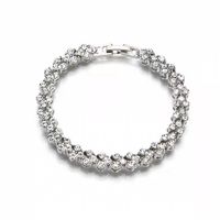 Fashion Sparkling Full Diamond Rhinestone Geometric Buckle Bracelet sku image 1