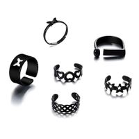 Fashion New Black Twist Knuckle Set 8 Inlaid Rhinestone Alloy Rings sku image 3