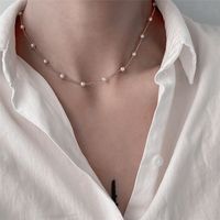 Collier En Alliage De Chaîne De Clavicule De Perle Simple De Mode sku image 6