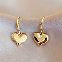 Fashion Heart 304 Stainless Steel No Inlaid 18K Gold Plated Earrings sku image 1