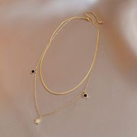 Fashion Five-pointed Star Titanium Steel Bracelet Simple Necklace Jewelry Set sku image 1