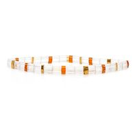 Fashion Bohemian Transparent White Glass Beads Hand-beaded Stacked Set Bracelet sku image 5