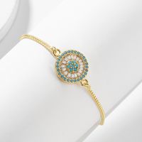 Fashion Copper-inlaid Zircon Round Pull-out Bracelet sku image 1