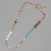 Bohemian Geometric Glass Beaded Heart-shaped Necklace sku image 1