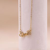Fashion Rhinestone Letters Queen Crown Pendent Alloy Necklace main image 1