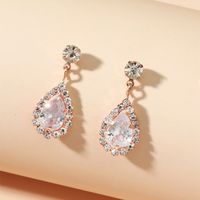 Fashion Geometric Rhinestone Crystal Zircon Drop Alloy Earrings sku image 3