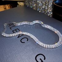 Fashion Sparkling Crystal Zircon Geometric Alloy Necklace sku image 1