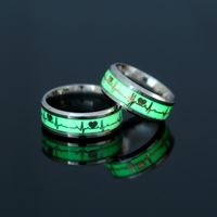 Classic New Fashion Jewelry Stainless Steel Heartbeat Couple Love Luminous Luminous Rings 2 main image 1
