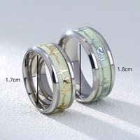 Classic New Fashion Jewelry Stainless Steel Heartbeat Couple Love Luminous Luminous Rings 2 main image 9