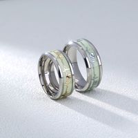 Classic New Fashion Jewelry Stainless Steel Heartbeat Couple Love Luminous Luminous Rings 2 sku image 1