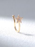Fashion And Popular Jewelry Micro-set Zircon Five-pointed Star Nose Ring False Nose Ring Piercing Jewelry For Women 1 main image 1