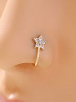 Fashion And Popular Jewelry Micro-set Zircon Five-pointed Star Nose Ring False Nose Ring Piercing Jewelry For Women 1 sku image 1