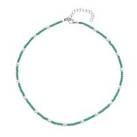 Spring Crystal Collarbone Chain Smile Beads Stacked Color Necklace sku image 4