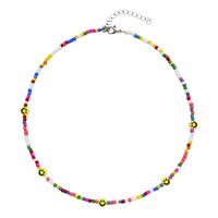 Spring Crystal Collarbone Chain Smile Beads Stacked Color Necklace sku image 3