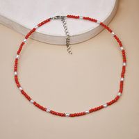 Simple Fashion Contrast Color Multi-layer Colored Crystal Necklace sku image 1