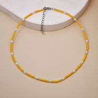 Simple Fashion Contrast Color Multi-layer Colored Crystal Necklace sku image 2
