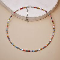 Simple Fashion Contrast Color Multi-layer Colored Crystal Necklace sku image 5