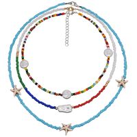 Fashion Jewelry Bohemia Saudi Contrast Color Beads Shaped Pearl Necklace Women sku image 4