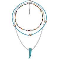 Fashion Jewelry Bohemia Saudi Contrast Color Beads Shaped Pearl Necklace Women sku image 5