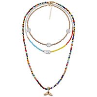 Fashion Jewelry Bohemia Saudi Contrast Color Beads Shaped Pearl Necklace Women sku image 6