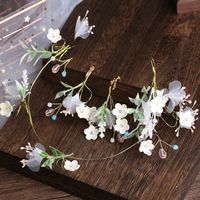 Korean-style Wedding Hair Accessories New European And American Sen Hair Accessories With Green Leaves Hair Accessories Head Flower Bridal Head Accessories Batch sku image 1