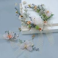 Handmade Wreath Bridal Headgear Flower Silk Yarn Hair Accessories sku image 1