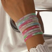 Set Of 10 Colorful Silicone Elastic Bracelets Wholesale main image 1
