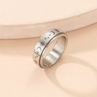 Fashion Stainless Steel Planet Star Moon Carved Ring main image 4