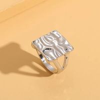 Fashion Geometric Square Wide-faced Embossed Alloy Ring main image 1
