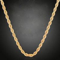 Simple Chain Twist Golden Long Alloy Necklace main image 1