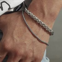 Men's Simple Fashion Thick Chain Double Layer Alloy Bracelet main image 1