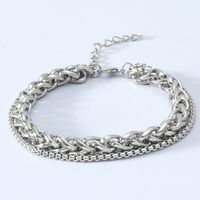 Men's Simple Fashion Thick Chain Double Layer Alloy Bracelet main image 3